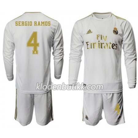 Real Madrid Sergio Ramos 4 Barn Hjemmedraktsett 2019-2020 Langermet (+ Korte bukser)